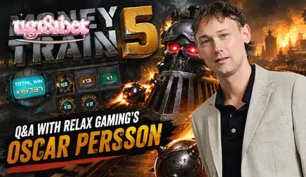 Tampilan visual kereta Money Train 5 yang penuh dengan elemen mekanis baru.